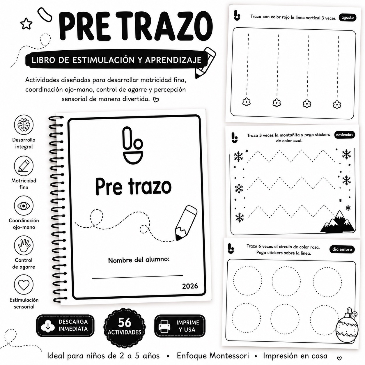 Libro de Pre Trazo – Estimulación y Aprendizaje
