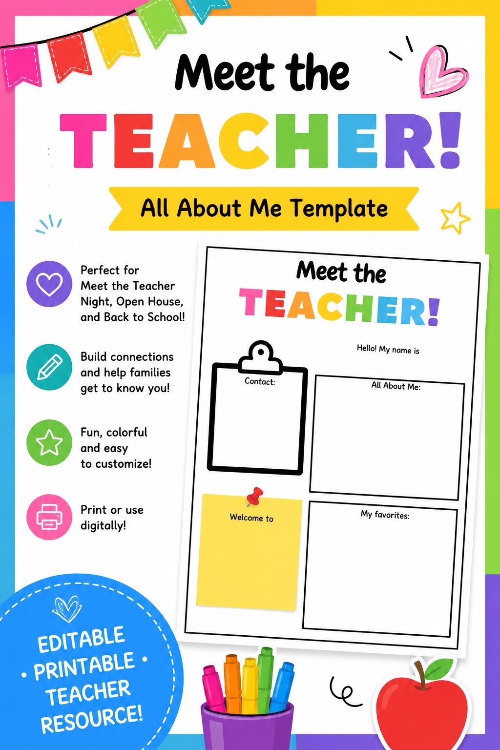 Meet the Teacher – Editable Template Bundle